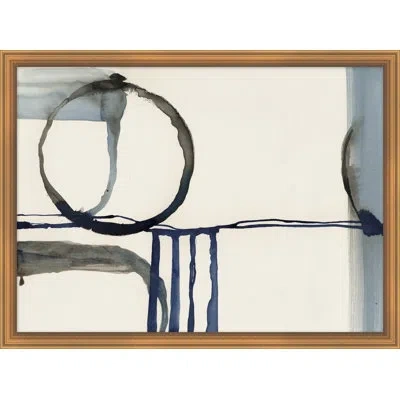 Wendover Art Group Fluid Form 1 By Thom Filicia - Picture Frame Painting On Paper In Blue;black;white