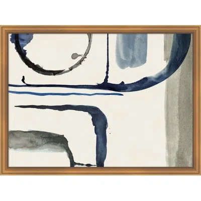 Wendover Art Group Fluid Form 4 By Thom Filicia - Picture Frame Painting On Paper In Gray;beige;navy