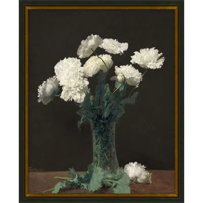 Wendover Art Group Fonte Floral 1 By Lillian August - Single Picture Frame Painting On Canvas In Black;brown;white;green