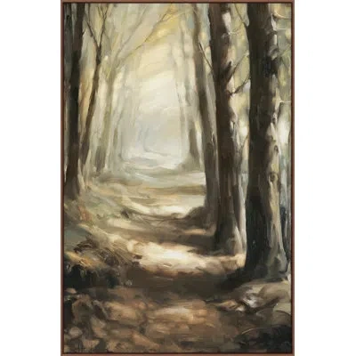 Wendover Art Group Forest Path - Floater Frame Painting On Canvas In Brown;ivory