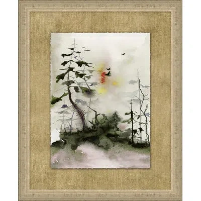 Wendover Art Group Forest Trees 4 - Picture Frame Painting In White;green;beige