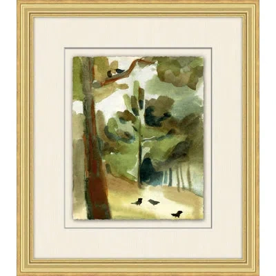 Wendover Art Group Forest Watercolor 2 - Single Picture Frame Print In Green,brown,beige