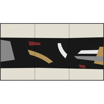 Wendover Art Group Form Triptych 1 By Lillian August - Floater Frame Graphic Art On Canvas In Black;beige
