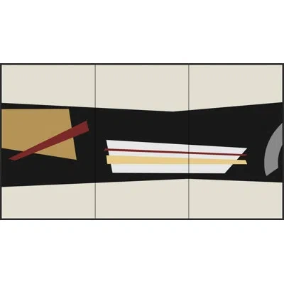 Wendover Art Group Form Triptych 2 By Lillian August - Floater Frame Graphic Art On Canvas In Black;beige