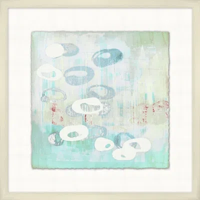 Wendover Art Group Forseeable 1 - Picture Frame Painting On Paper In White;cyan