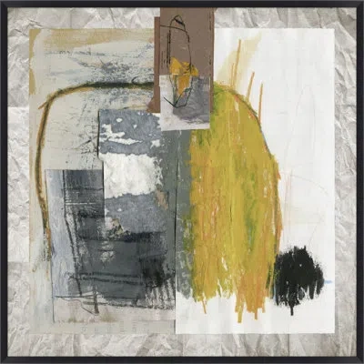 Wendover Art Group Found Composition 5 By Thom Filicia - Single Picture Frame Painting In Gray;yellow