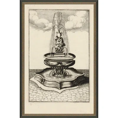 Wendover Art Group Fountain Of Eurocleas - Picture Frame Graphic Art On Paper In Gray;beige