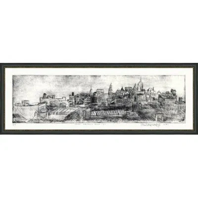 Wendover Art Group 'from Kathy's Roof' - Picture Frame Drawing On Paper In Gray