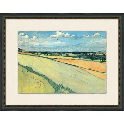 Wendover Art Group From The Plains - Picture Frame Painting On Paper In Blue;green;beige