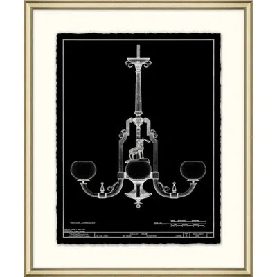 Wendover Art Group Gallier House Chandelier 2 - Picture Frame Graphic Art On Paper In Black;white