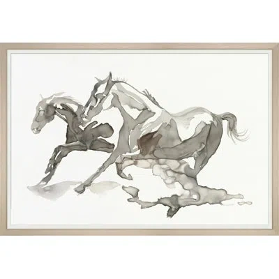 Wendover Art Group Galloping Horses - Picture Frame Painting In White;gray