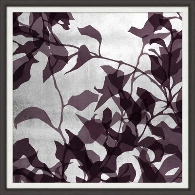 Wendover Art Group Garden Silhouette On Silver 2 By Thom Filicia - Picture Frame Painting On Paper In White;purple