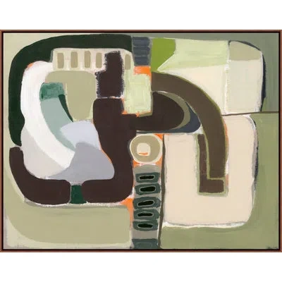 Wendover Art Group Garden Trailings By Christopher Kennedy - Floater Frame Print On Canvas In Green,beige,brown