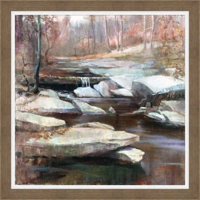 Wendover Art Group Gentle Stream - Picture Frame Painting On Paper In Brown;pink;off White
