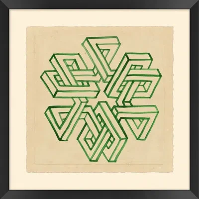 Wendover Art Group Geometric 2 - Picture Frame Painting On Paper In Green;beige