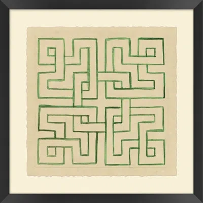 Wendover Art Group Geometric 4 - Picture Frame Painting On Paper In Green;beige