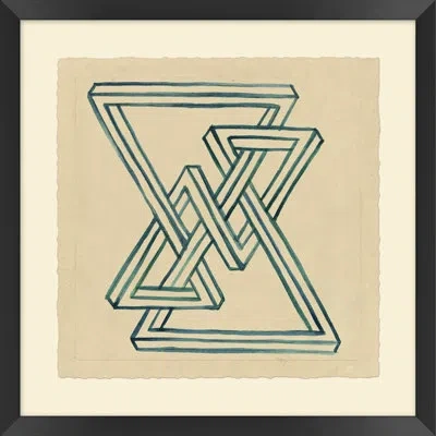 Wendover Art Group Geometric 5 - Picture Frame Painting On Paper In Green;beige