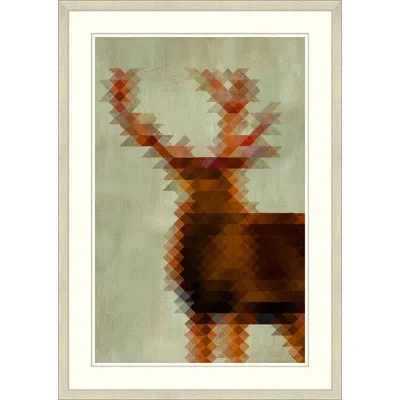 Wendover Art Group Geometric Stag 2 - Picture Frame Graphic Art On Paper In Brown;red;beige