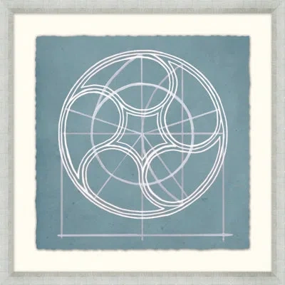 Wendover Art Group Geometry Pattern 4 - Picture Frame Painting On Paper In Blue;white