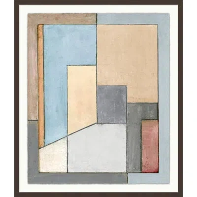 Wendover Art Group Geometry Study 1 By Christopher Kennedy - Picture Frame Painting On Paper In Blue;gray;beige