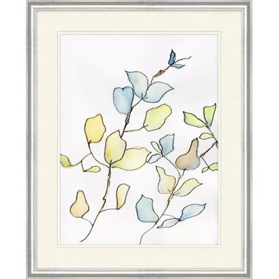 Wendover Art Group Gestured Nature 4 - Picture Frame Painting On Paper In Blue;yellow