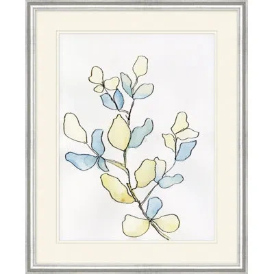Wendover Art Group Gestured Nature 5 - Picture Frame Painting On Paper In Blue;yellow