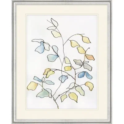 Wendover Art Group Gestured Nature 6 - Picture Frame Painting On Paper In Blue;yellow