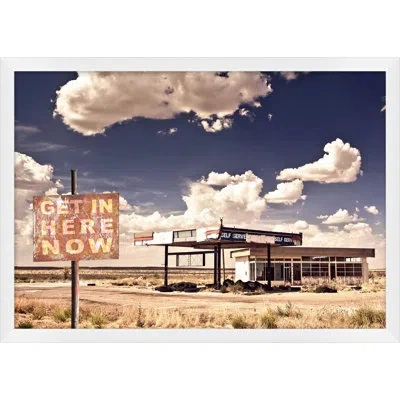 Wendover Art Group Ghost Town By Mat Sanders - Picture Frame Photograph On Paper In Beige;dark Blue
