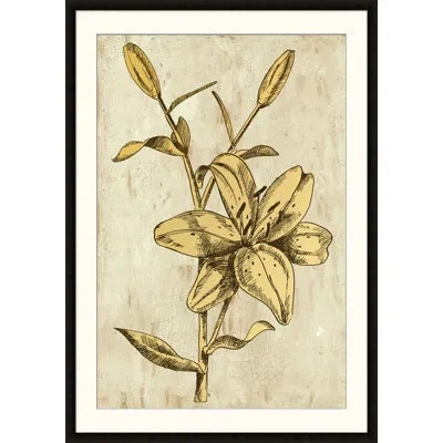 Wendover Art Group Gilded Florals 4 - Picture Frame Painting On Paper In Brown