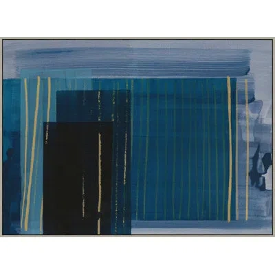 Wendover Art Group Gilded Indigo 3 - Floater Frame Graphic Art On Canvas