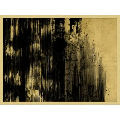 Wendover Art Group Gilded Ink 3 By Thom Filicia - Picture Frame Painting On Paper In Black;yellow