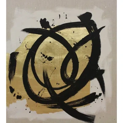 Wendover Art Group Gold And Black 1 - Wrapped Canvas Painting In Multi