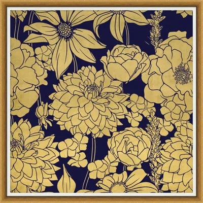 Wendover Art Group Gold Garden 2 - Picture Frame Painting On Paper In Beige;navy