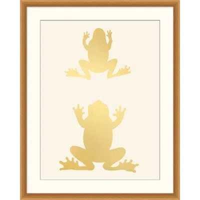 Wendover Art Group Gold Leaf Stacked Frogs 1 - Picture Frame Graphic Art In Gold;tan