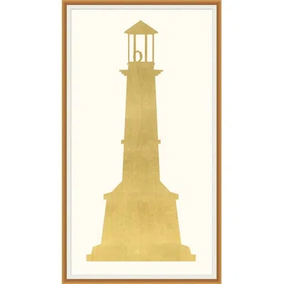 Wendover Art Group Gold Lighthouse 4 - Picture Frame Painting On Paper In White;gold