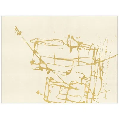 Wendover Art Group Gold Splash 3 By Thom Filicia - Picture Frame Painting On Fabric In Beige;gold