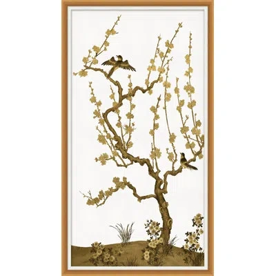 Wendover Art Group Golden Blossom Chinoiserie 1 By Lillian August - Picture Frame Print On Paper In Brown;white;yellow