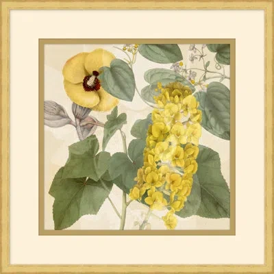 Wendover Art Group Golden Briar 6 - Picture Frame Painting In Green;beige;yellow;purple