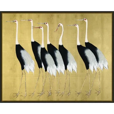 Wendover Art Group Golden Flock - Single Picture Frame Print On Paper In Beige,black,gray
