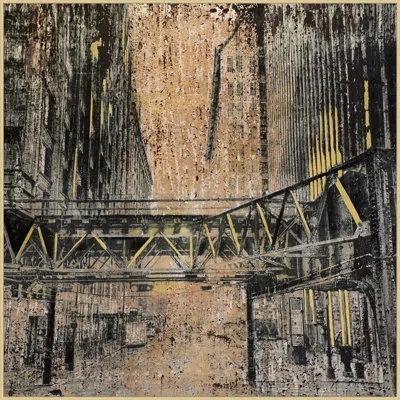 Wendover Art Group Golden Steel - Floater Frame Painting In Brown