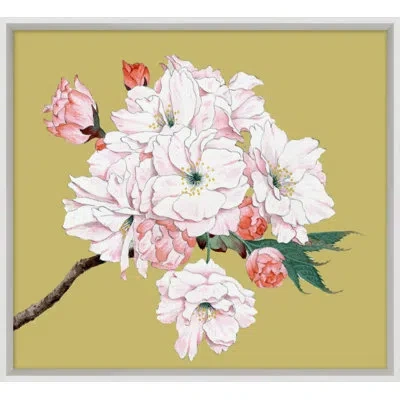 Wendover Art Group Goldenrod Blossom 8 - Picture Frame Painting In White;beige;pink
