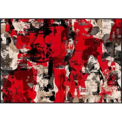 Wendover Art Group Graffiti Mirage By Studiobjet - Single Picture Frame Painting On Canvas In Black;gray;red
