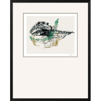Wendover Art Group Graffiti Pathways - Picture Frame Graphic Art On Paper In Black;green;beige;yellow