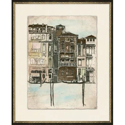 Wendover Art Group Grand Canal 1 - Picture Frame Painting On Paper In Blue;brown;gray