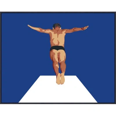 Wendover Art Group Graphic Dive 2 In Blue,brown,white,black