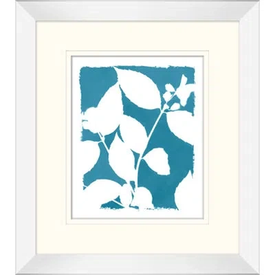 Wendover Art Group Graphic Leaf Study 1 - Picture Frame Graphic Art On Paper In Blue;white;beige