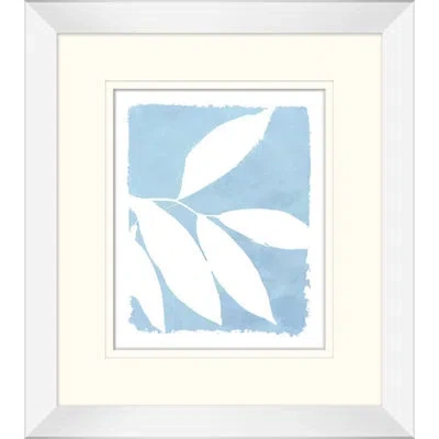Wendover Art Group Graphic Leaf Study 4 - Picture Frame Graphic Art On Paper In Blue;white;beige