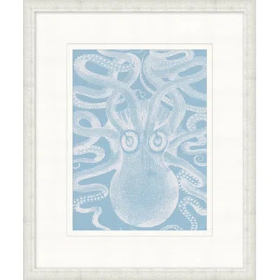 Wendover Art Group Graphic Ocean Collection 3 - Picture Frame Painting On Paper In Blue;white