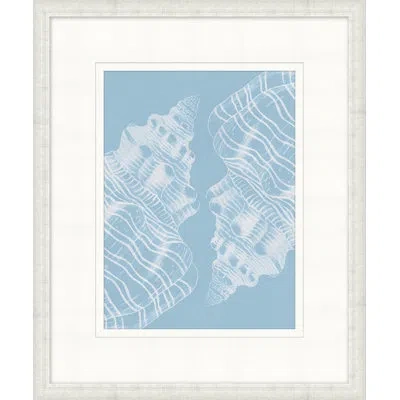 Wendover Art Group Graphic Ocean Collection 9 By Hamptons - Picture Frame Painting On Paper In Blue;white