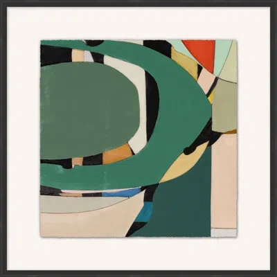Wendover Art Group Green Bend 4 By Christopher Kennedy - Picture Frame Painting On Paper In Brown;green
